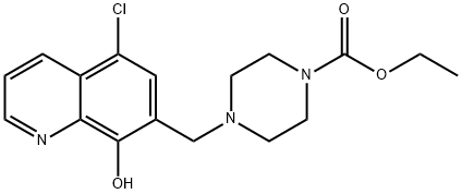 ethyl 4-((5-chloro-8-hydroxyquinolin-7-yl)methyl)piperazine-1-carboxylate Struktur