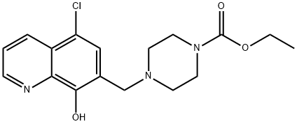 ethyl 4-((5-chloro-8-hydroxyquinolin-7-yl)methyl)piperazine-1-carboxylate Structure