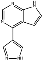 4-{7H-ピロロ[2,3-D]ピリミジン-4-イル}-1H-ピラゾール 化学構造式