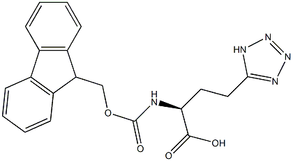 (S)-2-((((9H-Fluoren-9-yl)methoxy)carbonyl)amino)-4-(1H-tetrazol-5-yl)butanoic acid Struktur