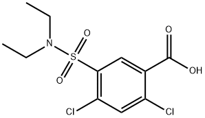 2,4-二氯-5-(二乙基氨磺酰基)苯甲酸 结构式