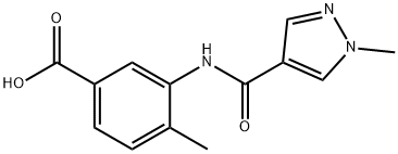 4-甲基-3-(1-甲基-1H-吡唑-4-酰胺基)苯甲酸, 957484-32-1, 结构式