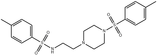 4-methyl-N-[2-[4-(4-methylphenyl)sulfonylpiperazin-1-yl]ethyl]benzenesulfonamide Struktur
