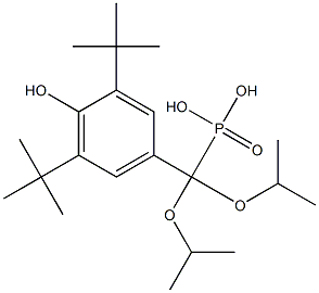 3,5-ジtert-ブチル-4-ヒドロキシベンジルホスホン酸ジイソプロピル 化学構造式
