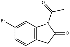 2H-indol-2-one, 1-acetyl-6-bromo-1,3-dihydro-, 99365-44-3, 结构式