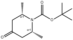 cis-2,6-Dimethyl-4-oxo-piperidine-1-carboxylic acid tert-butyl ester Struktur