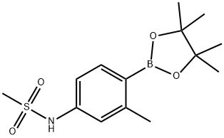 4-(N-甲磺酰基)胺基-2-甲基-苯硼酸频那醇酯 结构式