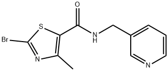 2-溴-4-甲基-N-(吡啶-3-基甲基)噻唑-5-甲酰胺,1009378-44-2,结构式