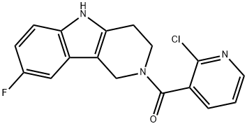 (2-chloropyridin-3-yl)(8-fluoro-1,3,4,5-tetrahydro-2H-pyrido[4,3-b]indol-2-yl)methanone Struktur