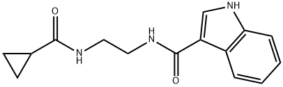 N-{2-[(cyclopropylcarbonyl)amino]ethyl}-1H-indole-3-carboxamide Struktur