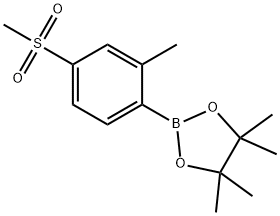 4,4,5,5-tetramethyl-2-(2-methyl-4-(methylsulfonyl)phenyl)-1,3,2-dioxaborolane, 1011459-26-9, 结构式