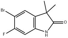 2H-INDOL-2-ONE, 5-BROMO-6-FLUORO-1,3-DIHYDRO-3,3-DIMETHYL- Structure