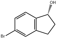 (R)-5-ブロモ-2,3-ジヒドロ-1H-インデン-1-オール 化学構造式