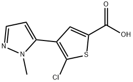 5-氯-4-(1-甲基-1H-吡唑-5-基)-2-噻吩羧酸, 1047630-55-6, 结构式