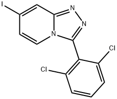 3-(2,6-Dichlorophenyl)-7-iodo-[1,2,4]triazolo[4,3-a]pyridine 化学構造式