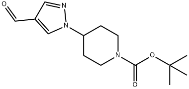 N-(N-BOC-ピペリジノ)ピラゾール-4-カルボキシアルデヒド 化学構造式