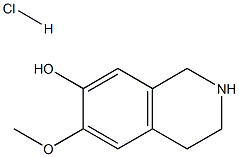 6-METHOXY-1,2,3,4-TETRAHYDROISOQUINOLIN-7-OL HYDROCHLORIDE, 1078-26-8, 结构式