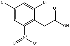 (2-ブロモ-4-クロロ-6-ニトロフェニル)酢酸 化学構造式