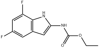 (5,7-Difluoro-1H-indol-2-yl)-carbamic acid ethyl ester Struktur