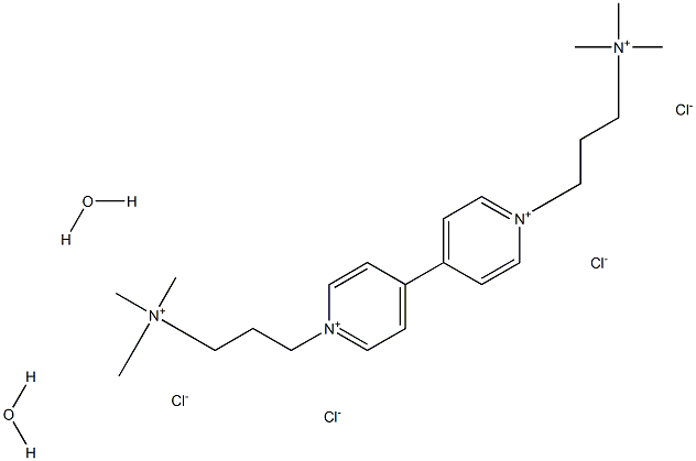 1,1'-Bis[3-(trimethylammonio)propyl]-4,4'-bipyridinium Tetrachloride Dihydrate Structure