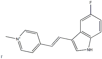 4-(2-[5-fluoro-1H-indole-3-yl]vinyl)-N-methylpyridinium iodide Structure