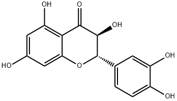 (-)-Dihydroquercetin Struktur
