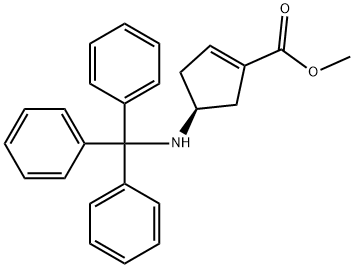 (S)-4-(三苯甲基氨基)环戊-1-烯甲酸甲酯 结构式