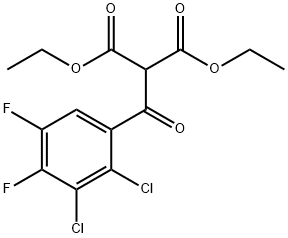 Propanedioic acid, (2,3-dichloro-4,5-difluorobenzoyl)-, diethyl ester
 Structure