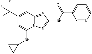 N-(5-(cyclopropylamino)-7-(trifluoromethyl)-[1,2,4]triazolo[1,5-a]pyridin-2-yl)nicotinamide Structure