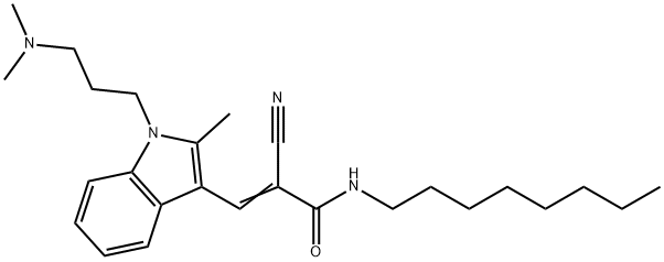 2-Cyano-3-[1-[3-(dimethylamino)propyl]-2-methyl-1H-indol-3-yl]-N-octyl-2-propenamide Structure
