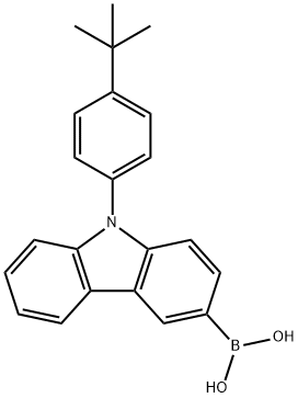 (9-(4-(tert-butyl)phenyl)-9H-carbazol-3-yl)boronic acid, 1133057-96-1, 结构式