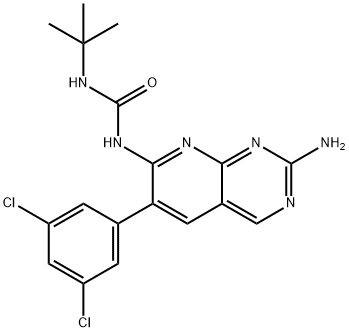 1-(2-Amino-6-(3,5-dichlorophenyl)pyrido[2,3-d]pyrimidin-7-yl)-3-(tert-butyl)urea,1135256-66-4,结构式