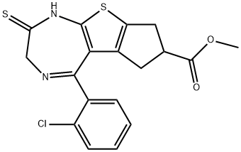 methyl 5-(2-chlorophenyl)-2-thioxo-1,2,3,6,7,8-hexahydrocyclopenta[4,5]thieno[2,3-e][1,4]diazepine-7-carboxylate(WXG01243) Structure