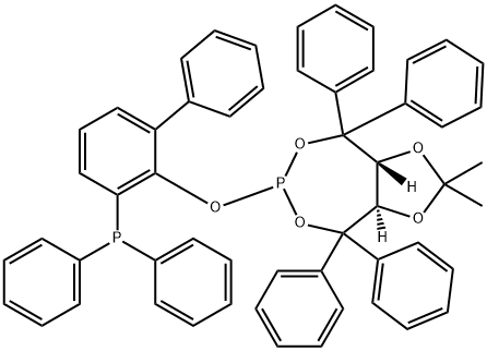 6-(3-二苯基膦基联苯-2-基氧基)-2,2-二甲基-4,4,8,8-四苯基-四氢-[1,3]二噁唑并[4,5-E][1,3,2]二噁磷杂庚英 结构式