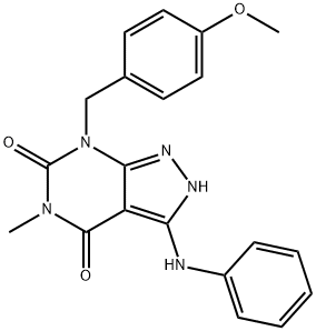 7-(4-Methoxybenzyl)-5-Methyl-3-(Phenylamino)-2H-Pyrazolo[3,4-D]Pyrimidine-4,6(5H,7H)-Dione Struktur
