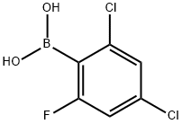 2,4-Dichloro-6-fluorophenylboronic acid 化学構造式