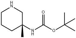 (3R)-3-甲基-3-哌啶-3-氨基-甲酸叔丁酯, 1169762-18-8, 结构式