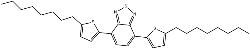 4,7-ビス(5-n-オクチル-2-チエニル)-2,1,3-ベンゾチアジアゾール 化学構造式