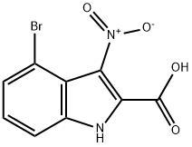 4-溴-3-硝基-1H-吲哚-2-羧酸 结构式
