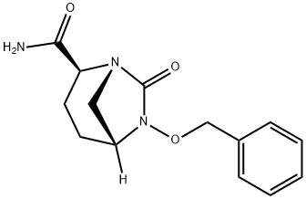 (2S,5R)-6-(benzyloxy)-7-oxo-1,6-diazabicyclo[3.2.1]octane-2-carboxamide Struktur