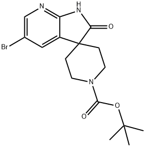 tert-butyl 5'-bromo-2'-oxo-1',2'-dihydrospiro[piperidine-4,3'-pyrrolo[2,3-b]pyridine]-1-carboxylate 结构式