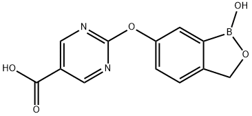 2-((1-Hydroxy-1,3-dihydrobenzo[c][1,2]oxaborol-6-yl)oxy)pyrimidine-5-carboxylic acid Struktur