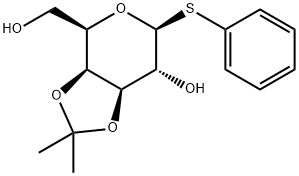 Phenyl 3,4-O-(1-methylethylidene)-1-thio-beta-D-galactopyranoside 化学構造式