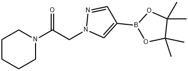 1-(piperidin-1-yl)-2-(4-(4,4,5,5-tetramethyl-1,3,2-dioxaborolan-2-yl)-1H-pyrazol-1-yl)ethanone Struktur