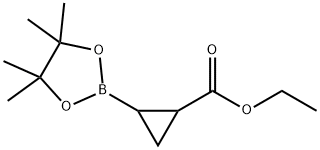 Cyclopropanecarboxylic acid, 2-(4,4,5,5-tetramethyl-1,3,2-dioxaborolan-2-yl)-, ethyl ester Structure