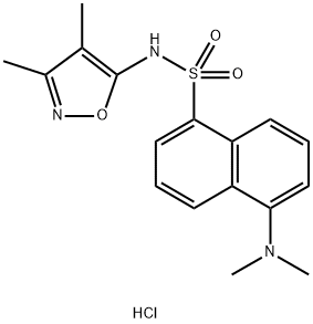 5-(DIMETHYLAMINO)-N-(3,4-DIMETHYL-5-ISOXAZOLYL)-1-NAPHTHALENESULFONAMIDE HYDROCHLORIDE, 1215703-04-0, 结构式