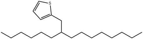 2-(2-ヘキシルデシル)チオフェン 化学構造式