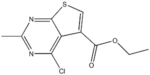 Ethyl 4-chloro-2-methylthieno[2,3-d]pyrimidine-5-carboxylate 结构式