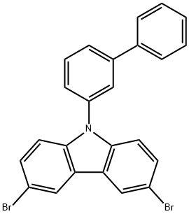 9-([1,1'-biphenyl]-3-yl)-3,6-dibromo-9H-carbazole Struktur