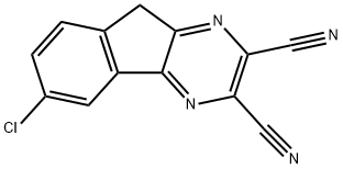 9H-Indeno[1,2-b]pyrazine-2,3-dicarbonitrile, 6-chloro- 化学構造式